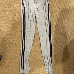 Brandy Melville grey sweatpants with navy blue stripe